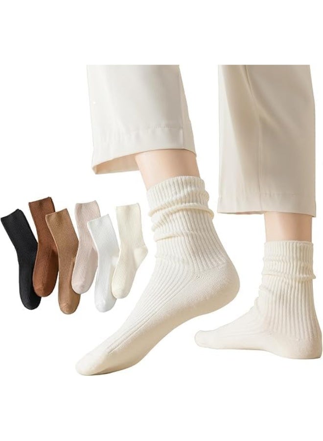CLENEA Crew Socks for Women,Cotton Socks,Mid-Calf Socks,Cute Casual Athletic Socks,Soft Womens Socks,Aesthetic Socks - Image 1